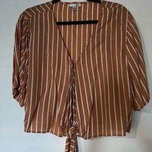 Amuse Society Striped Tied Shirt